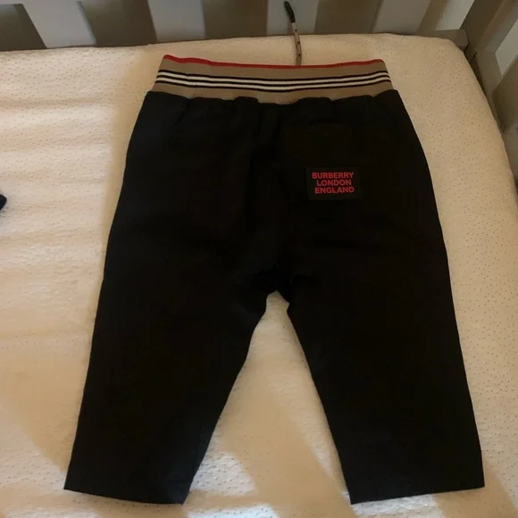 Burberry Kids, Baby Icon Stripe Cotton Twill Pants, Black months